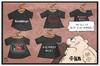 Cartoon: Reichsbürger (small) by Kostas Koufogiorgos tagged karikatur,koufogiorgos,illustration,cartoon,reichsbürger,pegida,hooligan,hogesa,extremismus,shirt,bekleidung,identität