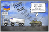 Cartoon: Russische Invasion (small) by Kostas Koufogiorgos tagged karikatur,koufogiorgos,illustration,cartoon,konvoi,russland,ukraine,panzer,invasion,einmarsch,stau,politik,konflikt