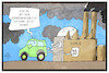 Cartoon: Saubere E-Mobilität (small) by Kostas Koufogiorgos tagged karikatur,koufogiorgos,illustration,cartoon,verbrennungsmotor,mobilität,verkehr,auto,industrie,kraftwerk,atom,kohle,umwelt,emissionen,abgas,verschmutzung