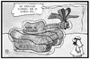 Cartoon: Saudi-Arbaien (small) by Kostas Koufogiorgos tagged karikatur,koufogiorgos,cartoon,saudi,arabien,scheich,panzer,rüstung,waffen,export,sigmar,gabriel,wirtschaftsminister,verpackung,kritik,geschaeft