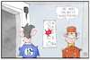 Cartoon: Schalke steigt ab (small) by Kostas Koufogiorgos tagged karikatur,koufogiorgos,illustration,cartoon,schalke,abstieg,fussball,bundesliga,sport
