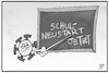 Cartoon: Schulöffnungen (small) by Kostas Koufogiorgos tagged karikatur,koufogiorgos,illustration,trump,corona,schulöffnung,pandemie,schüler,unterricht,tafel,lockdown,bildung