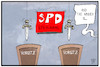 Cartoon: SPD-Vorsitz (small) by Kostas Koufogiorgos tagged karikatur,koufogiorgos,illustration,cartoon,spd,vorsitz,damokles,schwert,stichwahl