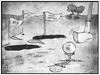 Cartoon: Steuergeld versenken (small) by Kostas Koufogiorgos tagged karikatur,koufogiorgos,illustration,cartoon,mindestlohn,ber,flughafen,drohnenprojekt,golf,geld,euro,steuergeld,milliardengrab,politik,berlin