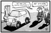 Cartoon: Steuern für E-Autos (small) by Kostas Koufogiorgos tagged karikatur,koufogiorgos,illustration,cartoon,eauto,auto,elektro,steuergeld,steuern,kaufpraemie,geld,automobil,elektromobilität