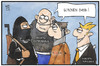 Cartoon: Terrorismus (small) by Kostas Koufogiorgos tagged karikatur,koufogiorgos,illustration,cartoon,terrorismus,terrorist,is,afd,pegida,hilfe,dank,unterstützung