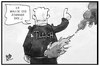 Cartoon: Tillichs Problem (small) by Kostas Koufogiorgos tagged karikatur,koufogiorgos,illustration,cartoon,tillich,sachsen,ministerpräsident,brand,zündend,idee,rechtsextremismus,politik,feuer