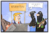 Cartoon: Trump-Auskunft (small) by Kostas Koufogiorgos tagged karikatur koufogiorgos illustration cartoon trump usa auskunft information isis lawrow hacker wannacry geheimnis verrat