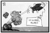 Cartoon: Trump schießt auf Clinton (small) by Kostas Koufogiorgos tagged karikatur koufogiorgos illustration cartoon trump clinton schiessen kanone waffe präsidentschaftskandidat usa waffenbesitz waffengewalt