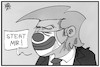 Cartoon: Trump trägt Maske (small) by Kostas Koufogiorgos tagged karikatur,koufogiorgos,illustration,cartoon,maske,trump,usa,clown,corona,massnahmen