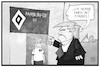 Cartoon: Trump und die Hamburger (small) by Kostas Koufogiorgos tagged karikatur koufogiorgos illustration cartoon hamburger sv fussball verein trump imbiss fastfood missverständnis sprache g20 sport essen burger
