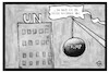 Cartoon: Trump und die UN (small) by Kostas Koufogiorgos tagged karikatur,koufogiorgos,illustration,cartoon,trump,un,abrissbirne,immobilien,tycoon,new,york,abriss,neubau,hochhaus,diplomatie,usa