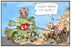 Cartoon: Trump und Erdogan (small) by Kostas Koufogiorgos tagged karikatur,koufogiorgos,illustration,cartoon,trump,erdogan,panzer,syrien,krieg,konflikt