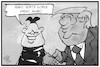 Cartoon: Trump und Kim (small) by Kostas Koufogiorgos tagged karikatur,koufogiorgos,illustration,cartoon,nordkorea,trump,usa,kim,jong,un,motto,treffen