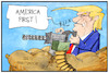 Cartoon: Trumps erste Woche (small) by Kostas Koufogiorgos tagged karikatur,cartoon,koufogiorgos,illustration,trump,arbeitswoche,arbeitsbeginn,usa,präsident,waffe,protektionismus,politik