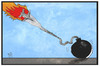 Cartoon: Türkei-Russland (small) by Kostas Koufogiorgos tagged karikatur,koufogiorgos,illustration,cartoon,bombe,kampfjet,flugzeug,luftwaffe,russland,tuerkei,nato,explosiv,konflikt,syrien,absturz,abschuss