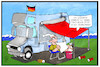 Cartoon: Türkei-Urlaub mal anders (small) by Kostas Koufogiorgos tagged karikatur,koufogogiorgos,illustration,cartoon,tuerkei,niederlande,urlaub,deutscher,michel,wohnwagen,bier,ferien,protest,solidaritaet