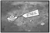 Cartoon: UFO-Streik (small) by Kostas Koufogiorgos tagged karikatur,koufogiorgos,illustration,cartoon,ufo,streik,flugbegleiter,arbeitskamf,untertasse,ausserirdische,weltall,arbeit