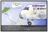 Cartoon: UFO und Lufthansa (small) by Kostas Koufogiorgos tagged karikatur,koufogiorgos,illustration,cartoon,ufo,lufthansa,eurowings,flugzeug,tarifstreit,streik,arbeitskampf,startbahn,wirtschaft