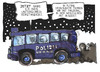 Cartoon: Ukrainische Polizei (small) by Kostas Koufogiorgos tagged bus,panzer,kiew,ukraine,demonstration,protest,polizei,demokratie,karikatur,koufogiorgos