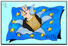 Cartoon: Union der Populisten (small) by Kostas Koufogiorgos tagged karikatur,koufogiorgos,illustration,cartoon,populismus,sieg,fahne,flagge,union,europa,eu,asylpolitik