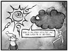Cartoon: Unwetter (small) by Kostas Koufogiorgos tagged karikatur,koufogiorgos,cartoon,illustration,wetter,unwetter,sonne,wolke,wind,sturm,michel,folter,klima