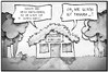 Cartoon: USA und Kuba (small) by Kostas Koufogiorgos tagged karikatur,koufogiorgos,illustration,cartoon,usa,kuba,panama,amerika,gipfel,beziehung,bilateral,tigerente,janosch,politik,diplomatie,haus,paradies
