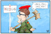 Cartoon: Vereidigung von AKK (small) by Kostas Koufogiorgos tagged karikatur,koufogiorgos,illustration,cartoon,akk,vereidigung,verteidigung,bundeswehr,kramp,karrenbauer,verteidigungsministerin