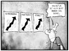 Cartoon: Verfassungsschutzbericht (small) by Kostas Koufogiorgos tagged karikatur,koufogiorgos,illustration,cartoon,extremismus,fanatismus,gewalt,verfassungsschutz,wachstum,michel,deutschland,politik