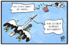 Cartoon: Von Storch schießt (small) by Kostas Koufogiorgos tagged karikatur,koufogiorgos,illustration,cartoon,storch,afd,kind,schießbefehl,politik,flüchtlingspolitik,gewalt