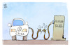 Cartoon: VW in China (small) by Kostas Koufogiorgos tagged karikatur,koufogiorgos,vw,menschenrechte,china,uiguren,auto