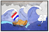 Cartoon: Wahl Niederlande (small) by Kostas Koufogiorgos tagged karikatur,koufogiorgos,illustration,cartoon,niederlande,nexit,wellen,holzschuh,wasser,meer,holland,populismus,nationalismus,demokratie,wahl