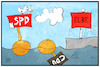 Cartoon: Wahlergebnis Hamburg (small) by Kostas Koufogiorgos tagged karikatur,koufogiorgos,illustration,cartoon,hamburg,elbe,spd,cdu,boje,wahl,bürgerschafz,wahlergebnis