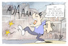 Cartoon: Warntag 2023 (small) by Kostas Koufogiorgos tagged karikatur,koufogiorgos,warntag,sirene,schmerz,schrei,mann,stadt