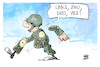Cartoon: Wehrdienst (small) by Kostas Koufogiorgos tagged karikatur,koufogiorgos,wehrdienst,schwarz,rot,refierung,soldat,marschieren