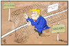 Cartoon: Wildschweinzaun (small) by Kostas Koufogiorgos tagged karikatur,koufogiorgos,illustration,cartoon,trump,dänemark,deutschland,zaun,wildschwein,grenze,schweinepest