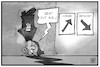 Cartoon: Wirtschaftsprognose (small) by Kostas Koufogiorgos tagged karikatur,koufogiorgos,illustration,cartoon,wirtschaft,corona,prognose,kurve,aussicht,bilanz,einbruch,perspektive,fallzahlen,pandemie