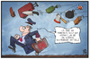 Cartoon: Zorn auf die GDL (small) by Kostas Koufogiorgos tagged karikatur,koufogiorgos,illustration,cartoon,bahn,db,gdl,zorn,passagier,wut,gewerkschaft,streik,verkehr,fahrgast