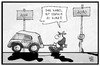 Cartoon: Zukunft des Autos (small) by Kostas Koufogiorgos tagged karikatur,koufogiorgos,illustration,cartoon,auto,elektromobilität,kabel,elektrisch,mobilität,zukunft,technologie,wirtschaft