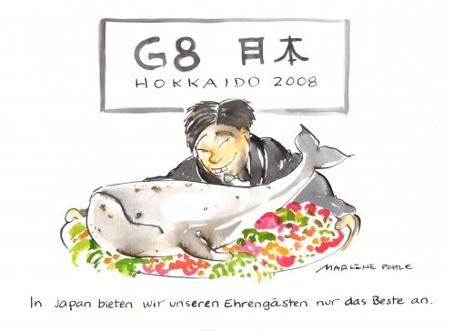 Cartoon: Hokkaido 2008 (medium) by Marlene Pohle tagged save,whales