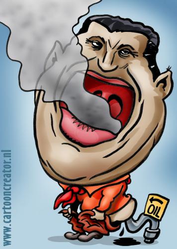 Cartoon: El lider Chavez (medium) by illustrator tagged hugo,chavez,lider,president,presidente,venezuela,socialistische,socialist,politics,politiek,populism,presidency,cheap,oil,latin,american,left,wing,dictator,smoke,mouth,illustration,satire,welleman,cartoonist,illustrator,rauch,diktator,öl,v,hugo chavez,politiker,staatspräsident,präsident,venezuela,lateinamerika,diktator,putschist,ressourcen,rohstoffe,öl,populismus,rauch,karikatur,portrait,mann
