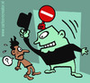 Cartoon: Discrimination (small) by illustrator tagged discrimination,black,guy,bouncer,door,entry,entrance,holding,back,exclusion,ethnic,double,standards