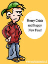 Cartoon: Merry Crisis (small) by illustrator tagged merry,christmas,xmas,crisis,new,year,fear,peter,welleman,satire,cartoon,illustrator