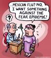 Cartoon: Mexican flu (small) by illustrator tagged flu,sick,ill,epidemic,mexican,doctor,patient,consult,medicine