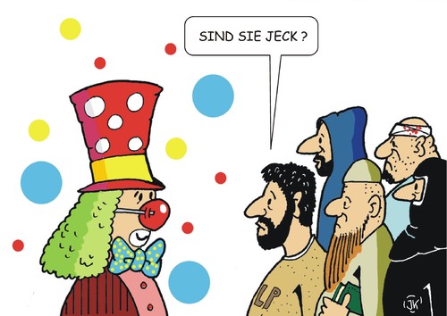 Cartoon: Ein Jeck (medium) by JotKa tagged jecken,jeck,narren,kostüme,karnevalskostüm,flucht,not,elend,karneval,rosenmontag,karnevalsfeiern,karnevalsumzüge,bütt,büttensitzung,büttenrede,flüchtlingskrise,polizei,angst,politik,politiker,terrorwarnung,bedrohung,feste,feiern,fastnacht,flüchtlinge,jecken,jeck,narren,kostüme,karnevalskostüm,flucht,not,elend,karneval,rosenmontag,karnevalsfeiern,karnevalsumzüge,bütt,büttensitzung,büttenrede,flüchtlingskrise,polizei,angst,politik,politiker,terrorwarnung,bedrohung,feste,feiern,fastnacht,flüchtlinge