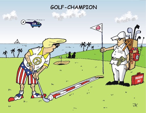 Cartoon: GOLF-CHAMPION (medium) by JotKa tagged golf,golfer,green,golfplatz,florida,trump,president,sport,freizeit,politiker,golf,golfer,green,golfplatz,florida,trump,president,sport,freizeit,politiker