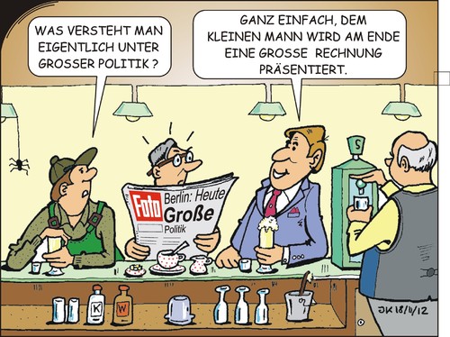 Cartoon: Große Politik (medium) by JotKa tagged stattsverschuldung,eurokrise,staatsausgaben,griechenland,euro,wahlgeschenke