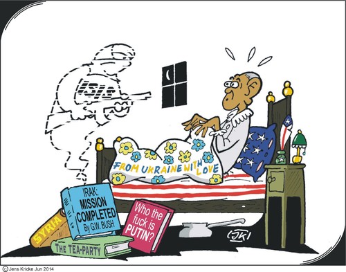 Cartoon: Isis (medium) by JotKa tagged golfstaaten,nato,eu,usa,putin,iran,russland,sadat,ukraine,obama,terror,militär,isis,golfkrieg,syrien,irak