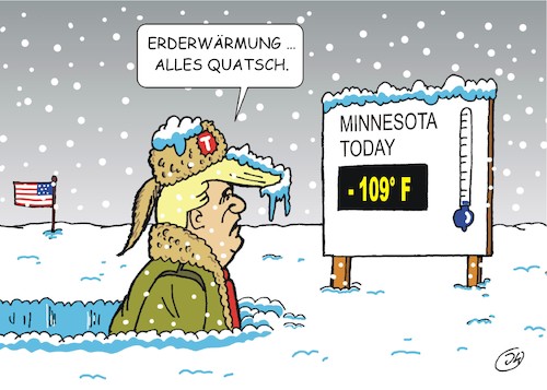 Cartoon: Klima Trump (medium) by JotKa tagged klmawandel,erderwärmung,winter,usa,minnesota,kältewelle,trump,umwelt,klmawandel,erderwärmung,winter,usa,minnesota,kältewelle,trump,umwelt