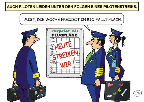 Cartoon: Pilotenstreik (medium) by JotKa tagged flughäfen,flugzeuge,surpriseair,termine,passagiere,freizeit,urlaub,verkehr,transport,streiks,reisen,fliegen,luftfahrt,piloten,gewerkschaften,ausland,piloten,luftfahrt,fliegen,reisen,streiks,transport,verkehr,urlaub,freizeit,passagiere,termine,surpriseair,flugzeuge,flughäfen,ausland,gewerkschaften